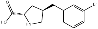 (2S,4R)-4-(3-broMobenzyl)pyrrolidine-2-carboxylic acid Struktur