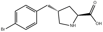 (2S,4R)-4-(4-broMobenzyl)pyrrolidine-2-carboxylic acid Struktur