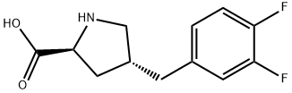 (2S,4R)-4-(3,4-difluorobenzyl)pyrrolidine-2-carboxylic acid Struktur