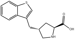 (2S,4R)-4-(benzo[b]thiophen-3-ylMethyl)pyrrolidine-2-carboxylic acid Struktur