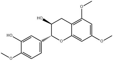 (2R,3S)-3,4-Dihydro-2-(3-hydroxy-4-methoxyphenyl)-5,7-dimethoxy-2H-1-benzopyran-3-ol Struktur