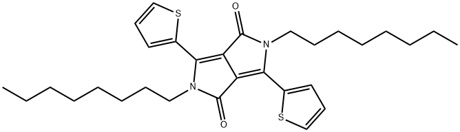 2,5-dioctyl-3,6-di(thiophen-2-yl)pyrrolo[3,4-c] pyrrole-1,4(2H,5H)-dione Struktur