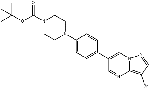 tert-butyl 4-(4-(3-broMopyrazolo[1,5-a]pyriMidin-6-yl)phenyl)piperazine-1-carboxylate Struktur