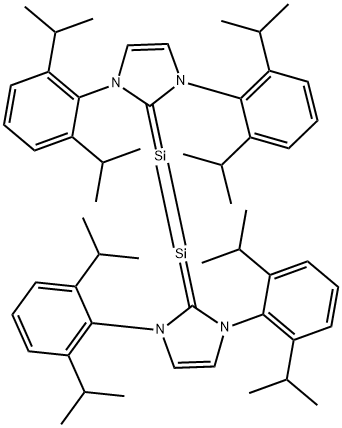 1,2-Bis[1,3-bis(2,6-di-i-propylphenyl)iMidazol-2-ylidene]disilene Struktur