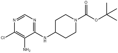 4-(5-AMino-6-chloro-pyriMidin-4-ylaMino)-piperidine-1-carboxylic acid tert-butyl ester Structure