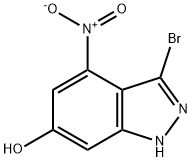 3-BROMO-6-HYDROXY-4-NITRO1H-INDAZOLE Struktur