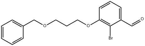 3-(3-benzyloxy-propoxy)-2-broMo-benzaldehyde Struktur