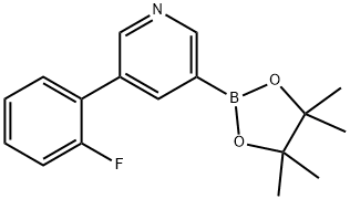 3-(2-FLUOROPHENYL)-5-(4,4,5,5-TETRAMETHYL-1,3,2-DIOXABOROLAN-2-YL)-PYRIDINE Struktur