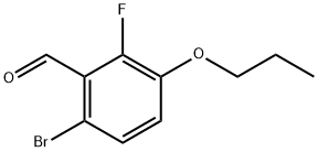 6-BROMO-2-FLUORO-3-PROPOXYBENZALDEHYDE Struktur