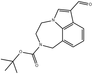 2-Boc-7-forMyl-1,2,3,4-tetrahydropyrrolo[3,2,1-jk][1,4]benzodiazepine Struktur