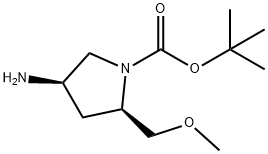 (2S,4S)-tert-butyl 4-aMino-2-(MethoxyMethyl)pyrrolidine-1-carboxylate Struktur