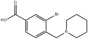 3-BroMo-4-(piperidin-1-ylMethyl)benzoic acid Struktur