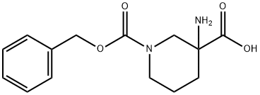 1-((BENZYLOXY)CARBONYL)-3-AMINOPIPERIDINE-3-CARBOXYLIC ACID Struktur