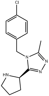 4-(4-chlorobenzyl)-3-methyl-5-((R)-pyrrolidin-2-yl)-4H-1,2,4-triazole Struktur