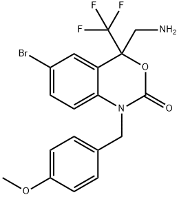 4-(aMinoMethyl)-6-broMo-1-(4-Methoxybenzyl)-4-(trifluoroMethyl)-1,4-dihydro-2H-3,1-benzoxazin-2-one Struktur