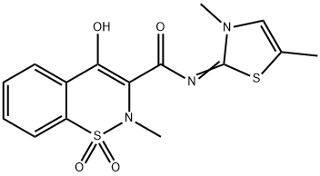 N-(3,5-Dimethyl-2(3H)-thiazolylidene)-4-hydroxy-2-methyl-2H-1,2-benzothiazine-3-carboxamide 1,1-dioxide Struktur