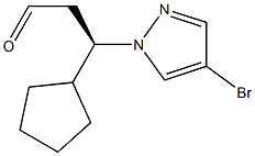 1H-Pyrazole-1-propanal, 4-broMo-b-cyclopentyl-, (bR)- Struktur