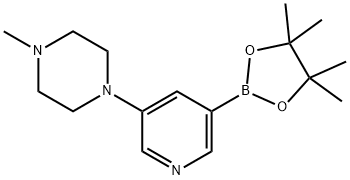 1-methyl-4-(5-(4,4,5,5-tetramethyl-1,3,2-dioxaborolan-2-yl)pyridin-3-yl)piperazine Struktur