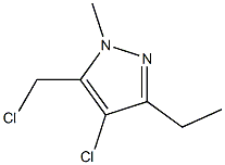 4-chloro-5-chloromethyl-3-ethyl-1-methyl -1H-pyrazole Struktur