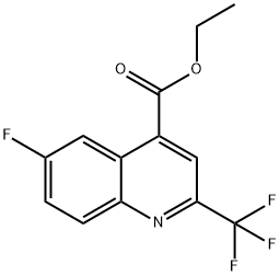 4-Quinolinecarboxylic acid, 6-fluoro-2-(trifluoromethyl)-, ethyl ester Struktur