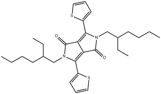 2,5-bis(2-ethylhexyl)-3,6-di(thiophen-2-yl)pyrrolo[3,4-c]pyrrole-1,4(2H,5H)-dione Struktur