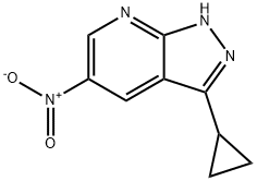 3-cyclopropyl-5-nitro-1H-pyrazolo[3,4-b]pyridine Struktur