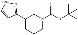 Tert-butyl 3-(1H-pyrazol-3-yl)piperidine-1-carboxylate Struktur