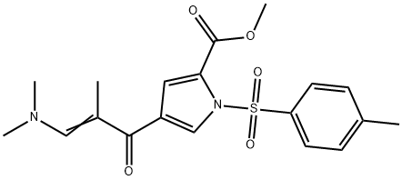 1H-Pyrrole-2-carboxylic acid, 4-[3-(diMethylaMino)-2-Methyl-1-oxo-2-propen-1-yl]-1-[(4-Methylphenyl)sulfonyl]-, Methyl ester Struktur