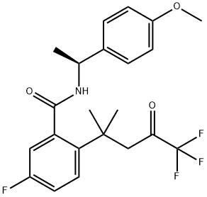 (S)-5-fluoro-N-(1-(4-Methoxyphenyl)ethyl)-2-(5,5,5-trifluoro-2-Methyl-4-oxopentan-2-yl)benzaMide Struktur