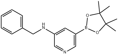 5-N-BENZYL-AMINO-PYRIDIN-3-YLBORONIC ACID PINACOL ESTER Struktur