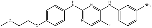 N4-(3-aMinophenyl)-5-fluoro-N2-(4-(2-Methoxyethoxy)phenyl)pyriMidine-2,4-diaMine Struktur