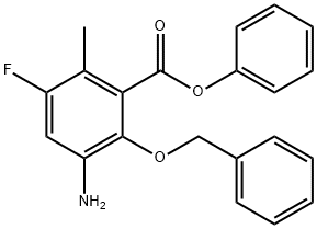 3-AMino-2-benzyloxy-5-fluoro-6-Methyl-benzoic acid phenyl ester Struktur