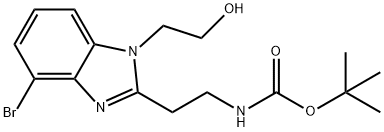 tert-Butyl 2-(4-bromo-1-(2-hydroxyethyl)-1H-benzo[d]imidazol-2-yl)ethylcarbamate Struktur