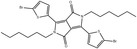 3,6-Bis(5-broMothiophen-2-yl)-2,5-dihexylpyrrolo[3,4-c]pyrrole-1,4(2H,5H)-dione Struktur