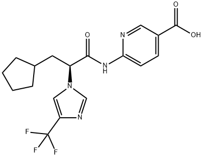 (S)-6-(3-Cyclopentyl-2-(4-(trifluoroMethyl)-1H-iMidazol- 1-yl)propanaMido)nicotinic Acid Struktur