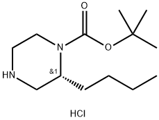 (R)-tert-Butyl 2-butylpiperazine-1-carboxylate hydrochloride Struktur