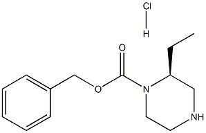 (S)-Benzyl 2-ethylpiperazine-1-carboxylate hydrochloride Struktur