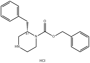 (S)-Benzyl 2-benzylpiperazine-1-carboxylate hydrochloride Struktur