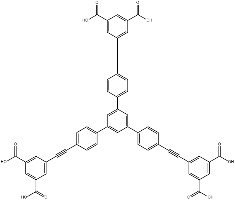 1,3,5-Tris(4-(3,5-Dicarboxyphenylethynyl)phenyl)benzene Struktur