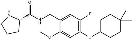 2-PyrrolidinecarboxaMide, N-[[4-[(4,4-diMethylcyclohexyl)oxy]-5-fluoro-2-Methoxyphenyl]Methyl]-, (2S)- Struktur