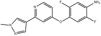 BenzenaMine, 2,5-difluoro-4-[[2-(1-Methyl-1H-pyrazol-4-yl)-4-pyridinyl]oxy]- Structure