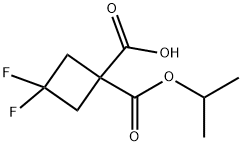 3,3-Difluorocyclobutane-1,1-dicarboxylic 1-isopropyl ester Struktur