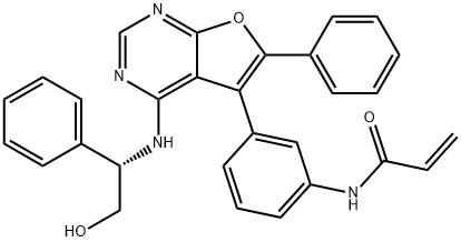 2-PropenaMide, N-[3-[4-[[(1S)-2-hydroxy-1-phenylethyl]aMino]-6-phenylfuro[2,3-d]pyriMidin-5-yl]phenyl]- Struktur