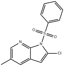 1-(Phenylsulphonyl)-2-chloro-5-Methyl-7-azaindole Struktur