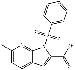 1-(Phenylsulphonyl)-6-Methyl-7-azaindole-2-carboxylic acid Struktur