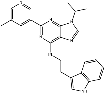 N-(2-(1H-indol-3-yl)ethyl)-9-isopropyl-2-(5-Methylpyridin-3-yl)-9H-purin-6-aMine Struktur