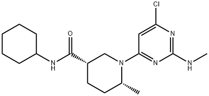 3-PiperidinecarboxaMide, 1-[6-chloro-2-(MethylaMino)-4-pyriMidinyl]-N-cyclohexyl-6-Methyl-, (3S,6R)- Struktur