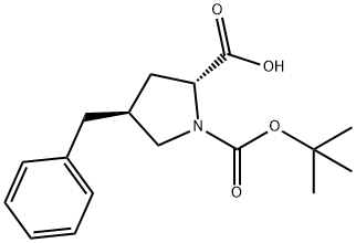 (2S,4R)-4-benzyl-1-(tert-butoxycarbonyl)pyrrolidine-2-carboxylic acid 結(jié)構(gòu)式