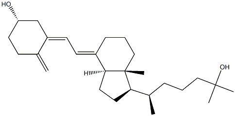 (S,E)-3-((E)-2-((1R,3aS,7aR)-1-((R)-6-hydroxy-6-Methylheptan-2-yl)-7a-Methylhexahydro-1H-inden-4(2H)-ylidene)ethylidene)-4-Methylenecyclohexanol Struktur