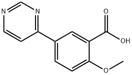 2-methoxy-5-(pyrimidin-4-yl)benzoic acid Struktur